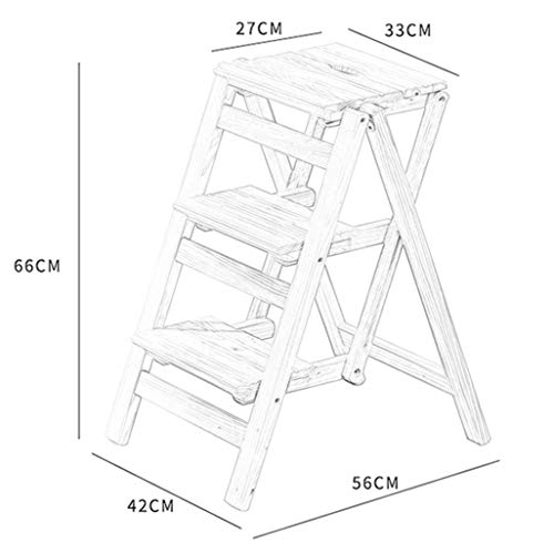 Taburete de escalera plegable de madera como estantería H 3