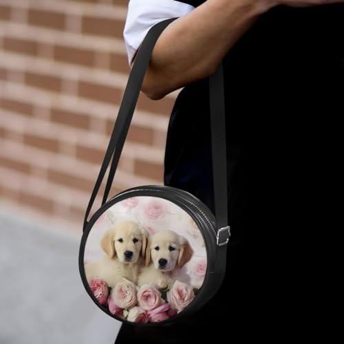 Round Clutch Purses for Women, Leather Shoulder Crossbody Circle Purse Wallet with Adjustable Strap4