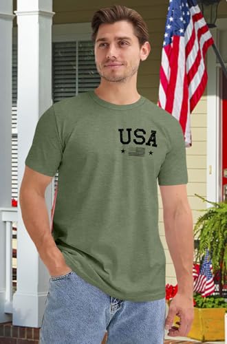 Image of Ithalt Men's American Flag Shirt 4th of July T-Shirt USA Patriotic Tee Shirt Independence Day Top