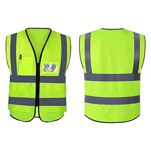 Dock & Bay Chaleco de Seguridad Reflectante Alta Visibilidad Ropa de Trabajo Chaleco Cremallera Seguridad Chaleco de Trabajo, Rosa Malla Cover