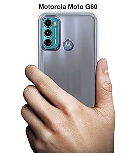 Image of Soft Flexible Silicone Back Cover (Motorola Moto G60 / G40 Fusion, Transparent Case + Screen Guard)