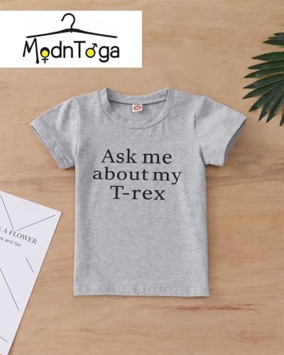 Image of MODNTOGA Baby Ask me About My moo Cow, Toddler Kids Baby Boys T-Shirt Short /Long Sleeve Tops Tees