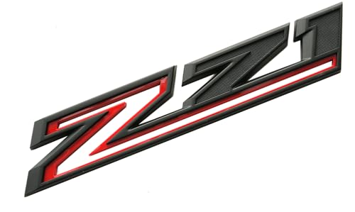 Image of 2 Pack 2019-2025 Z71 Emblem Decals Side Badges Compatible with Silverado Z71 Parts 84632695 (Black Red)