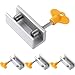 Maxdot Adjustable Sliding Window Locks Aluminum Alloy Window Door Frame Security Locks with Key for Home and Office (Double-Locks, 4 Sets)