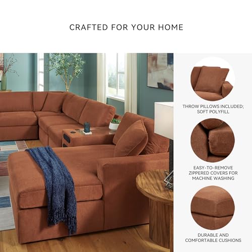 Image of Signature Design by Ashley Modmax 6-Piece Sectional with Chaise, Spice