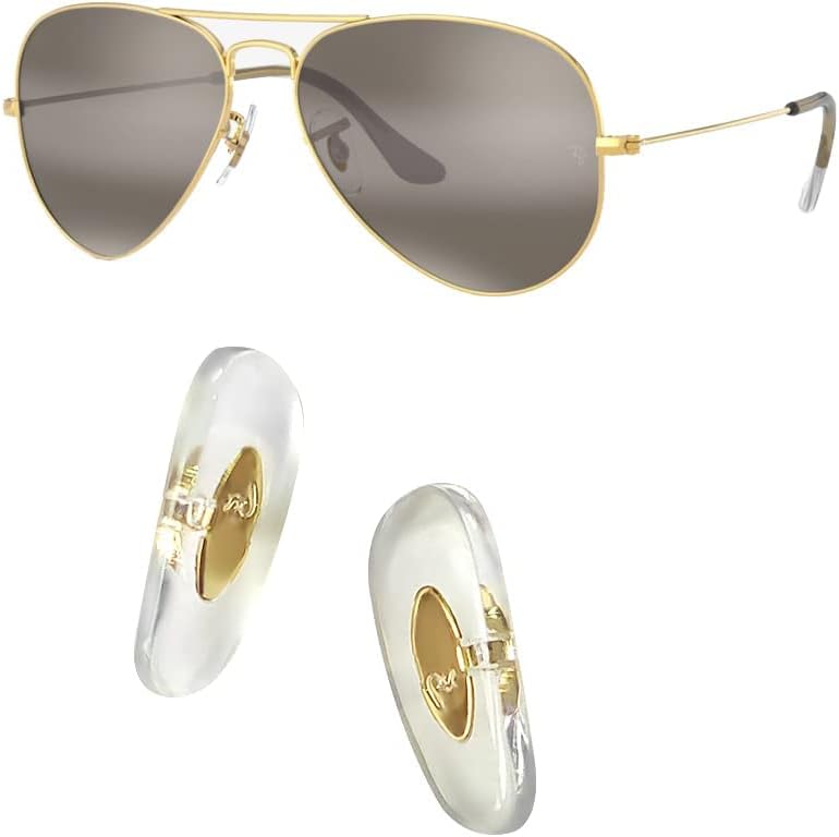 Replacement Nose pads for Ray-Ban Aviator RB3025 3026 Sunglasses Repair Kits, Nose Pads (Gold), Bonus Sunglasses cloth (assorted colors)