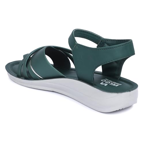 Image of Ango Women's Black Gladiator Sandals with Platform Sole, Strappy Design, Casual For Girls