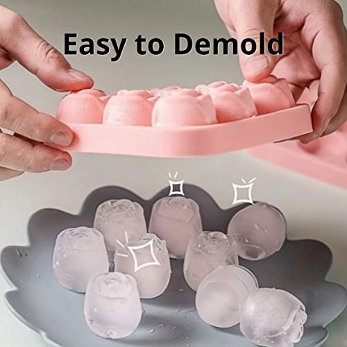 Molde para hielo en forma de rosa AuraGlor, silicona rosa miniatura 2