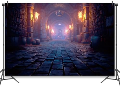 AOFOTO 5x7ft Gloomy Gothic Style Stairway Backdrop For Photography Halloween Carnival Scary