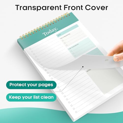 Taja To Do List Pad - To Do List Notebook for Work with 52 Sheets, Undated Daily Planner Perfect for Daily Tasks and Goal Setting, To Do List Notepad Suitable for Office, Home and School-Greenery Sway