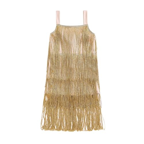 Robe de tango avec franges fluides et paillettes brillantes pour fille