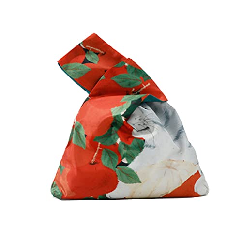 Pochette portefeuille nœud japonais en tissu orange de luxe