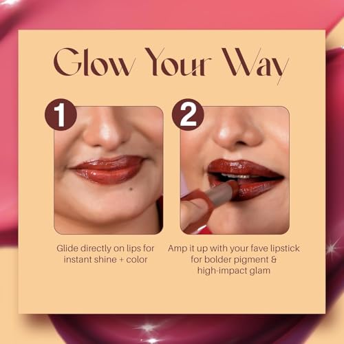 Image of PREMIUM Gloss Bomb Lipstick + Gloss | Lightweight & Non-Sticky | Smooth 8 Hrs Hydrating Formula | | High Shine Lipstick for Women Enriched with Shea Butter, Vitamin E & Squalane (07 - Blazd Donut, 3.6g) SH-7711