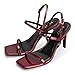 Women's Strappy High Heeled Sandals Open Toe Ankle Strap heels Comfy Weddings Shoes,Light Blue Pu,5.5,Burgundy Pu,7.5,S1