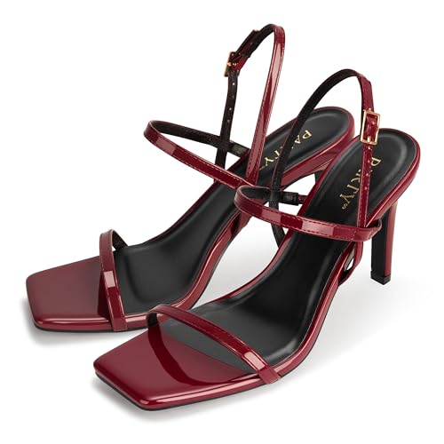 Image of Women's Strappy High Heeled Sandals Open Toe Ankle Strap heels Comfy Weddings Shoes