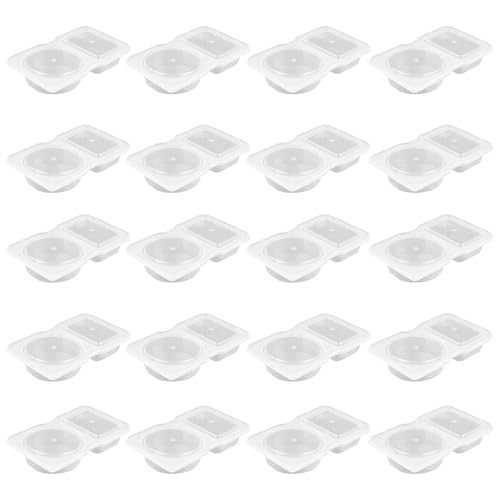 wellrun 20 Pack Reusable Plastic Snack Containers with Dual Compartments Leak-Resistant Portable Food Storage Cups for Sauce Dressing Dips