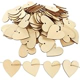 CALLARON Rodajas de Madera en Forma de Corazón 4 Cm para Manualidades, 2 Bolsas de Piezas sin Terminar para Decoración Diy, Adornos Naturales para Fiestas, Bodas y San Valentín