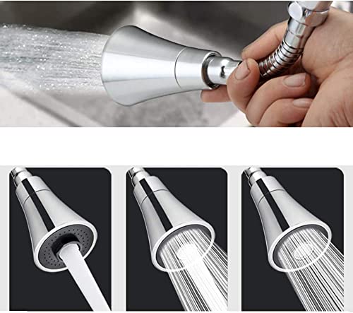 Image of 360 Degree ABS Plastic Tap Aerator Saving Sprayer Head Water Swivel Faucet Extender Rotatable Bubbler 2 Modes for Bathroom Kitchen (Long)