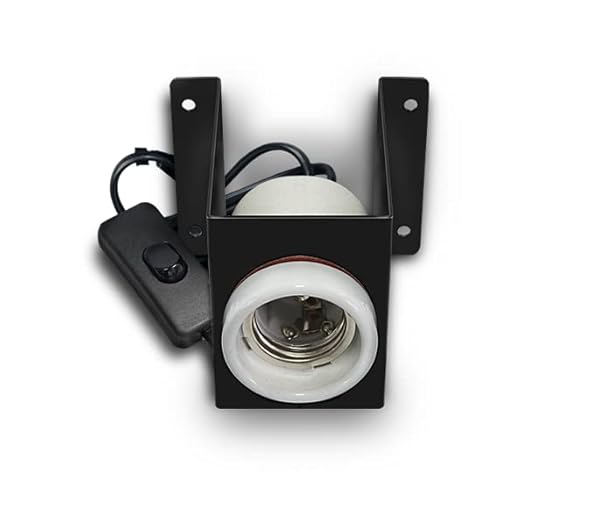 Arcadia Pro Ceramic Lamp Holder and Bracket – E26 Reptile Heat Lamp Fixture with On/Off Switch, Supports Up to 250W Heat Sources, Stable Mount for Terrariums and Vivariums (US Plug Only) by Arcadia - Used condition - US$23.13