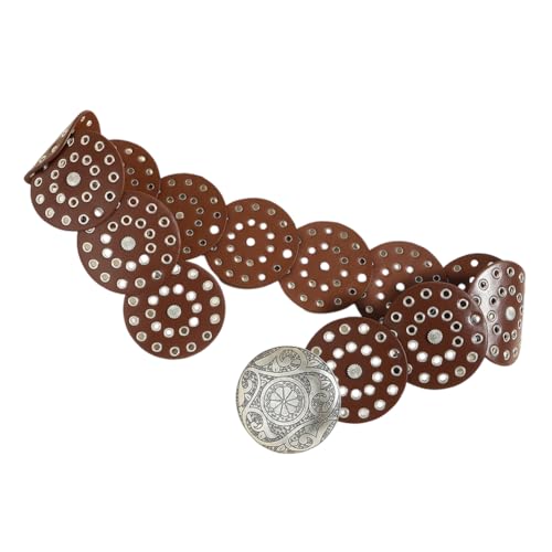 Ceinture de cowgirl large pour femme réglable en cuir marron