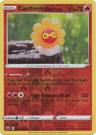 Castform Sunny Form - 022/198 - Common - Reverse Holo - Sword & Shield - Chilling Reign