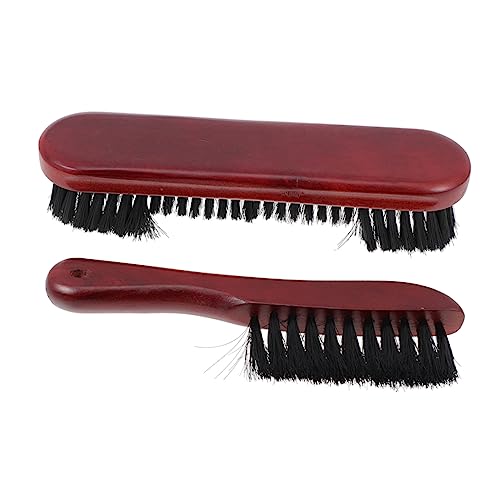 SUPVOX 2 Piezas Cepillo de Limpieza para Mesa de Billar Cerdas Suaves y Mango de Madera Natural para Mesa de Billar Profesional y Accesorio Multifuncional Rojo