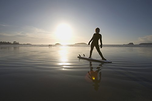 Posterazzi Female Surfer Yoga Poster Tofino BC 19x12