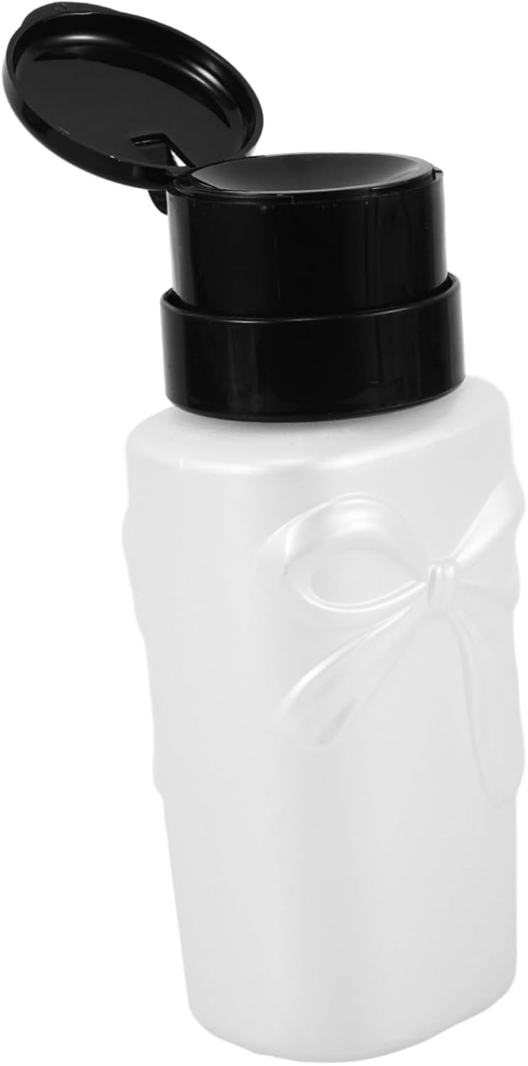 White Press Down Liquid Bottle 200ml Plastic with Lock