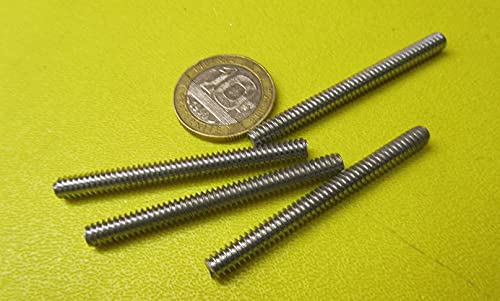 Aluminum Fully Threaded Round Rod, RH, 10-24 Thread Size x 2" Length, 50 Pcs.
