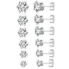 3-8mm White Gold - Round 6 Prong