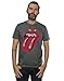 The Rolling Stones Classic Tongue Adult Charcoal T-Shirt (Adult X-Large)
