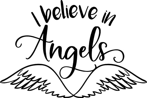 I Believe In Angels Angel Wings Heaven Faith Guardian Wall Decals For Walls Peel And Stick Wall Art Murals Black Small 8 Inch #TOP18