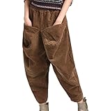 Damen Haremshose Design: Haremshosen für Damen, dehnbar, gesmoktes Gummiband in der Taille, die Hose sorgt für maximalen Tragekomfort, Hosen für Damen mit Taschen bieten Platz für Ihre Schlüssel, Handys und mehr, die Hose reicht bis zum Knöchel, einfarbig, weite Damenhosen passen zu allen Körperformen, sorgen für Flexibilität und Bewegungsfreiheit und schaffen gleichzeitig eine schmeichelhafte Silhouette.