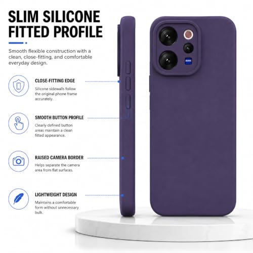 Image of FIRST MART Matte Silicone Back Cover for Vivo V70 & V70 Elite- Purple