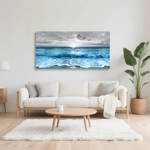 Tableau decoration murale grand format moderne coucher de soleil mer - 2