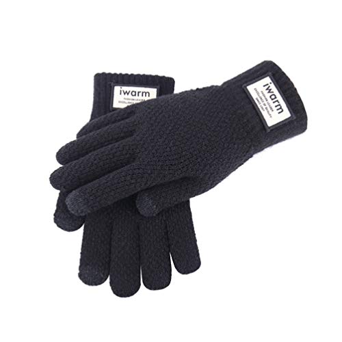 SOIMISS 1 par de luvas térmicas para clima frio masculinas com tela sensível ao toque de lã para cor