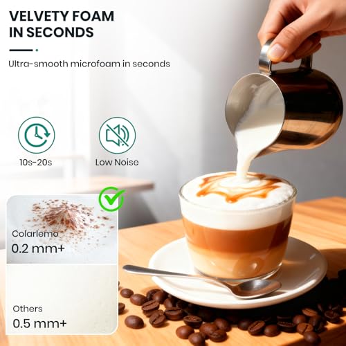 Colarlemo Milk Frother Handheld Rechargeable, Frother Wand Drink Mixer Electric Whisk for Coffee, Detachable With 3 Stainless Whisks, Hand Mixer for Lattes, Cappuccino, Matcha, Egg, No Stand,Black