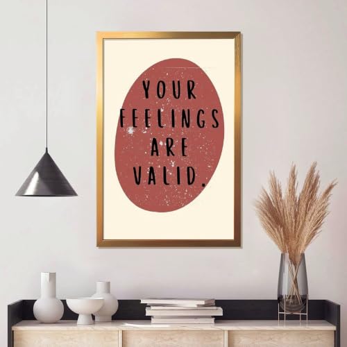 Quote Your Feelings Are Valid Poster Canvas Wall Art Posters For Room Aesthetic And Decor Aluminum Picture Frames with Tempered Glass Acrylic Ready to Hang Poster with Removable Mat for Living Room Be - Image 3