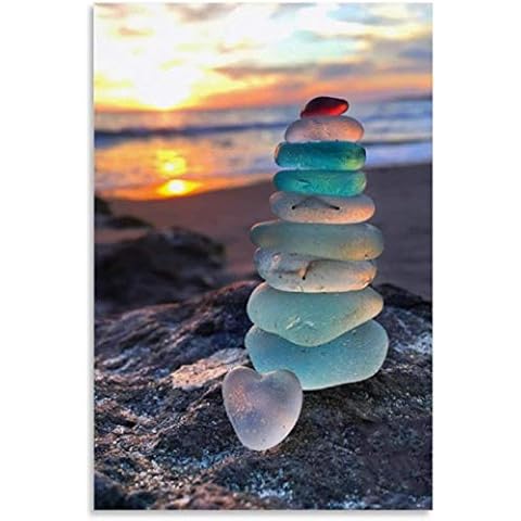 Sylty Jigsaw Puzzle Sea Glass in The Setting Sun 500 Piece Wood Puzzle for Adults Kids Cover