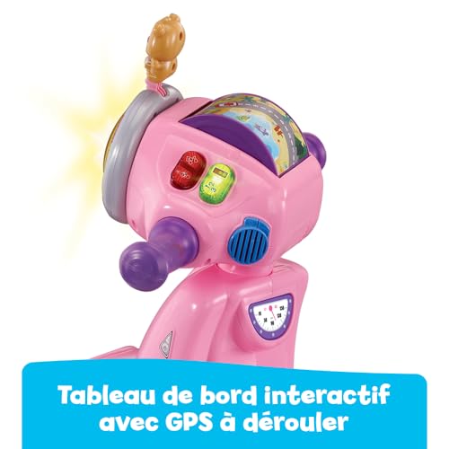 Porteur Scooter Interactif Rose VTech : apprenez à bébé l'équilibre sans risque de chute
