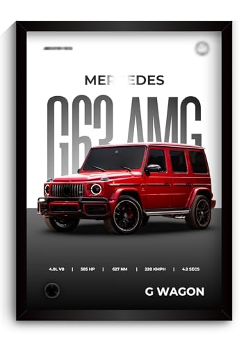 Image of Funk You Store Mercedes G Wagon Poster | Framed G Wagon A4 Sized (31 x 23 cm) | Car Posters for Wall, Mercedes G 63 Frame | SUV Frames | Car Poster for Wall, Bedroom, Hostel, Study Room (F 049)