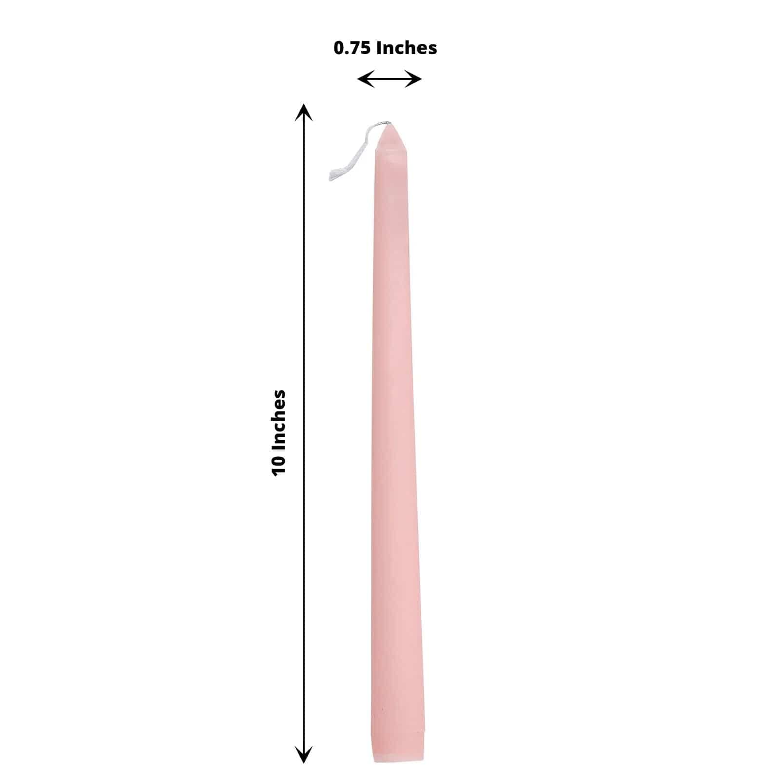BalsaCircle 12 pcs 10-Inch Rose Gold tall Premium Taper Candles for Wedding Party Birthday Centerpieces Home Decorations Supplies