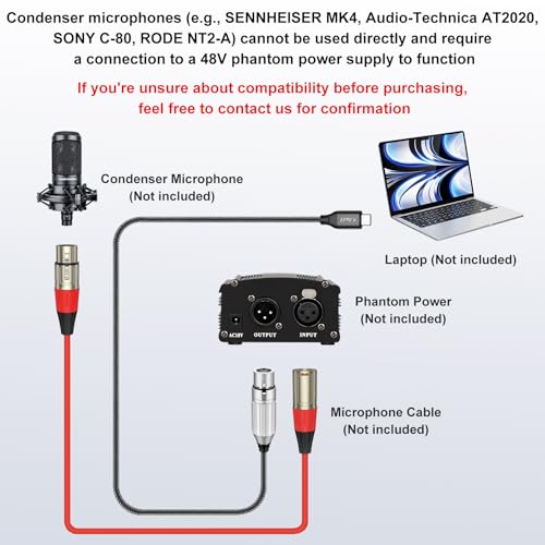 Image of J&D USB C to XLR Microphone Audio Cable, Braided USB C to XLR Female Cable for Audio Recording, Dynamic Microphone, Compatible for iPhone 16 /17 Series, MacBook, 3.3 Feet