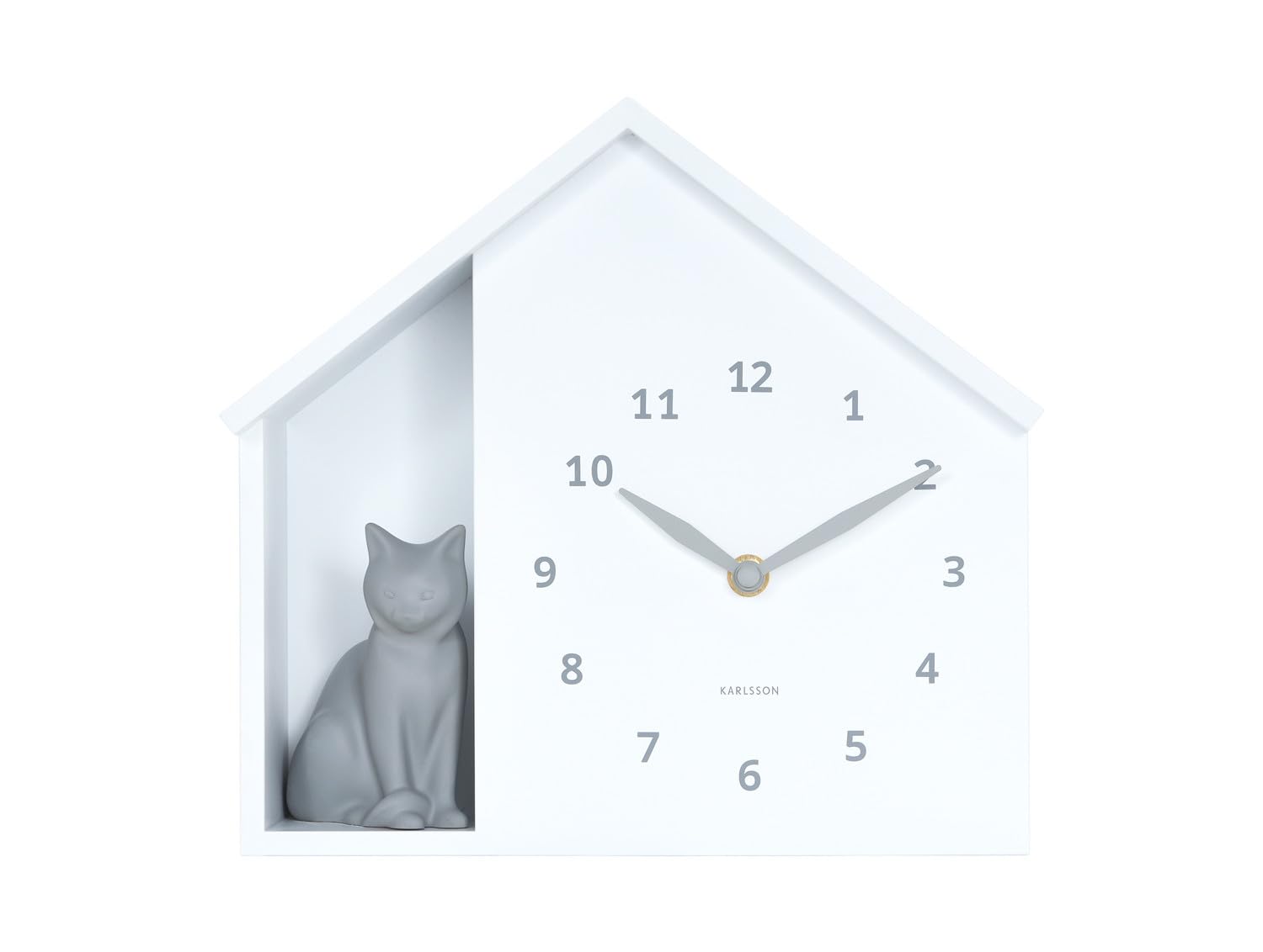 Horloge à poser Siting Cat Karlsson pendule chat noir pour salon moderne