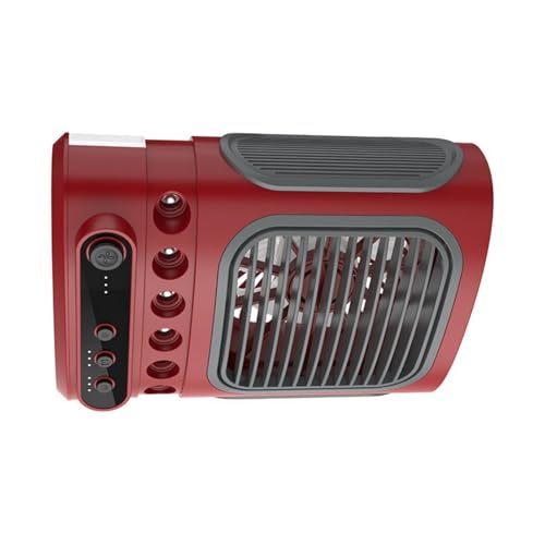 ENFONG Tragbarer Klimaanlagenventilator mit 3 Geschwindigkeiten, kleiner Desktop- Ventilator, LED- Licht, 3H- Timer, für Zuhause, Schreibtisch, Outdoor, Schlafzimmer