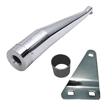 GOLSM Bike Bullet Cobra Silencer Exhaust Glasswool Chrome Bike Silencer Exhaust with Zed Clamp & Bush for Royal Enfield Bullet Classic
