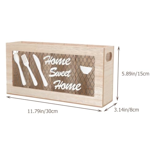 Support rangement couverts bois pour repas en terrasse et table