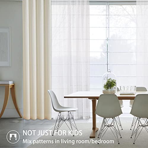 Guken Pom Pom White Sheer Curtains 84 Inch Length 2 Panels For Bedroom Living Room Farmhouse Curtains Boho Sheer White Curtains Dotted Texture Semi Sheer Curtains For Nursery Rod Pocket 52 Wx84 L #TOP4