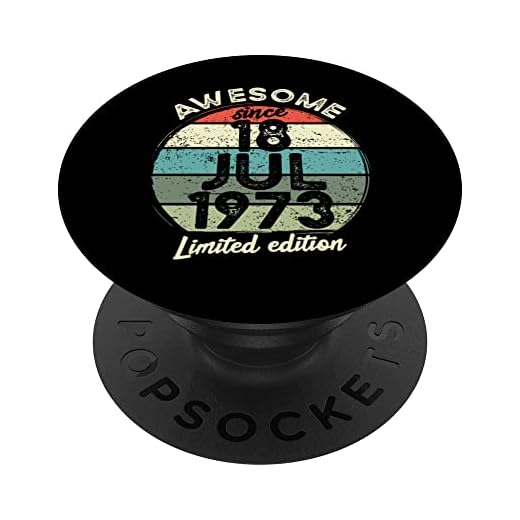 Camiseta de cumpleaños de 50 años, 18 de julio de 1973, 50 cumpleaños PopSockets PopGrip Intercambiable