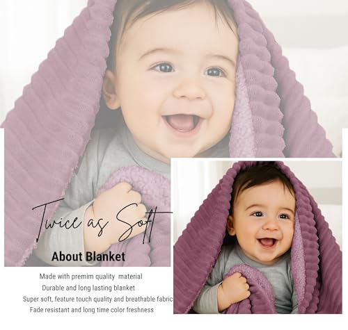 Image of VAS COLLECTIONS Ultra Soft Baby Blanket | Flannel + Sherpa | 2-Layer All-Season AC Sheet for Newborns (0-24 M) - Lavender